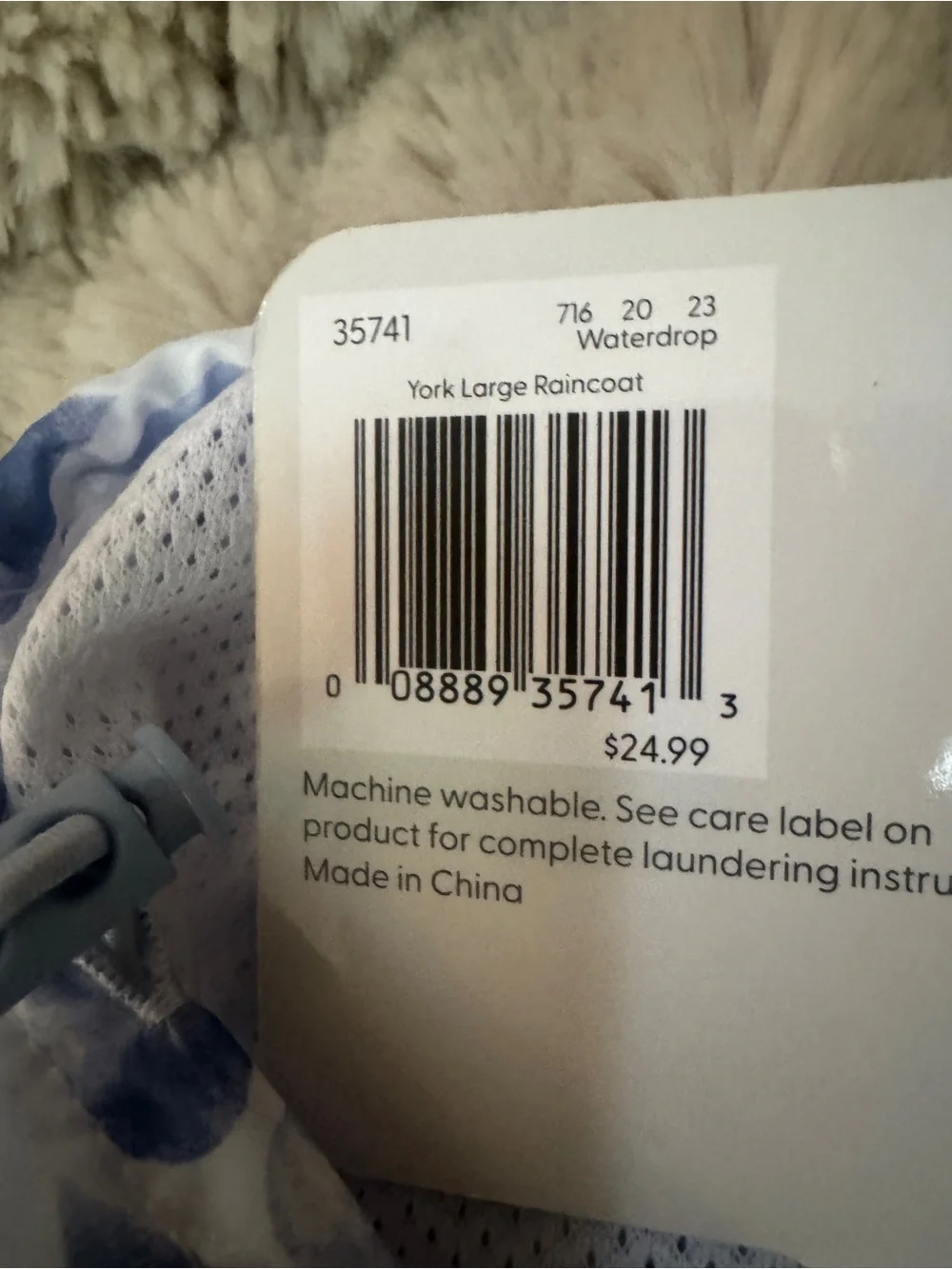 Koolaburra by UGG - Water-Resistant Light Blue Leaf Dog Raincoat with Hood